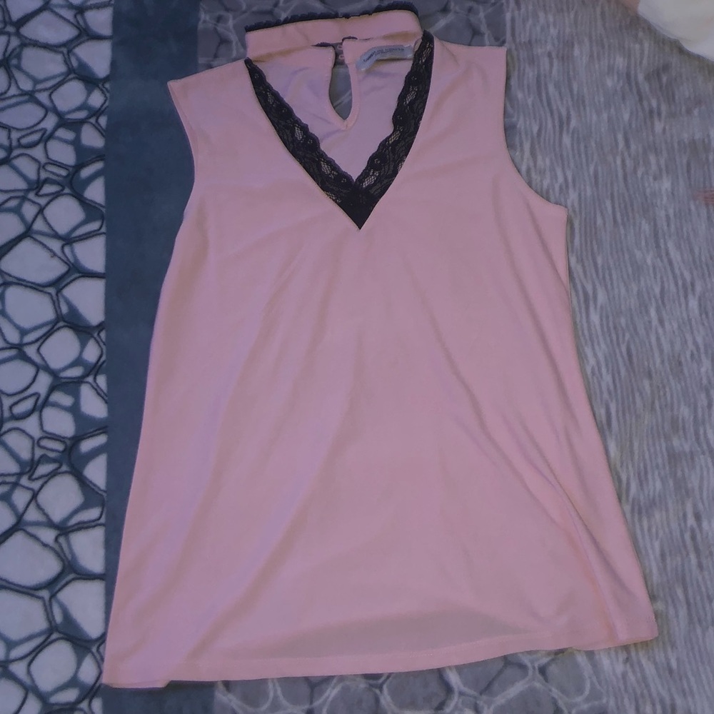 pink lace top